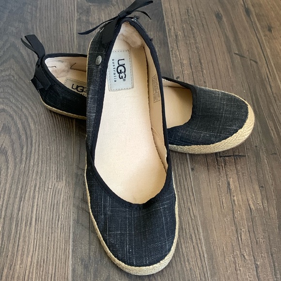 Ugg Australia Women Indah Canvas Comfort Loafer Slip on Shoes sz 8 - Picture 1 of 6